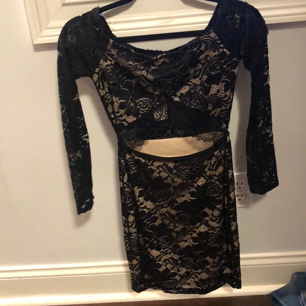 Windsor black lace cutout dress NWT